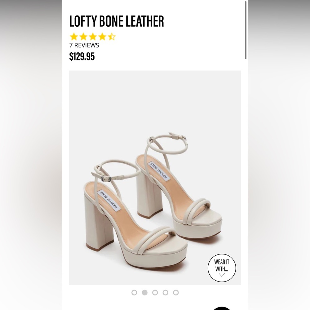 Steve Madden chunky lofty bone leather heel